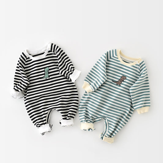 Stripe-a-Saurus Cozy Jumpsuit