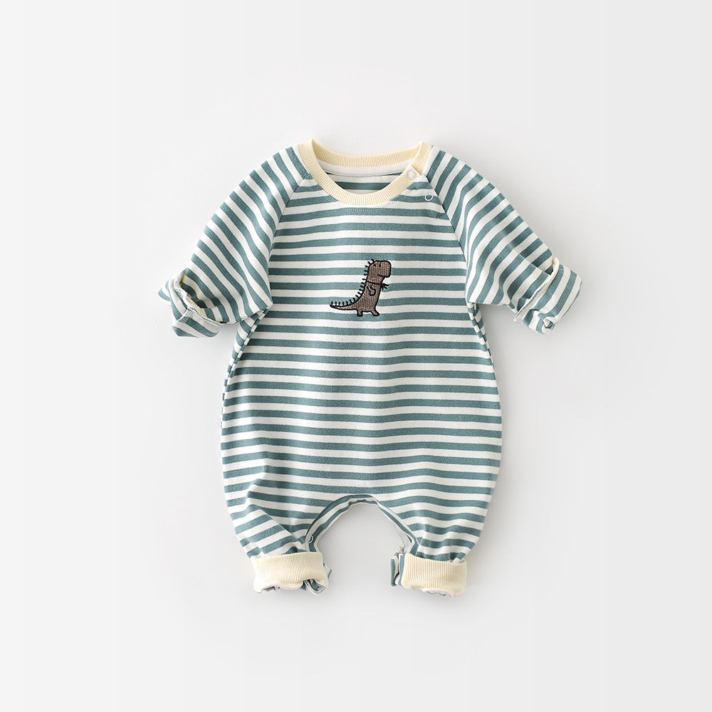 Stripe-a-Saurus Cozy Jumpsuit