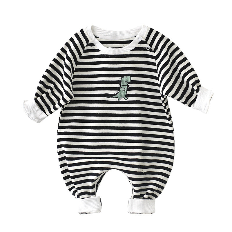 Stripe-a-Saurus Cozy Jumpsuit