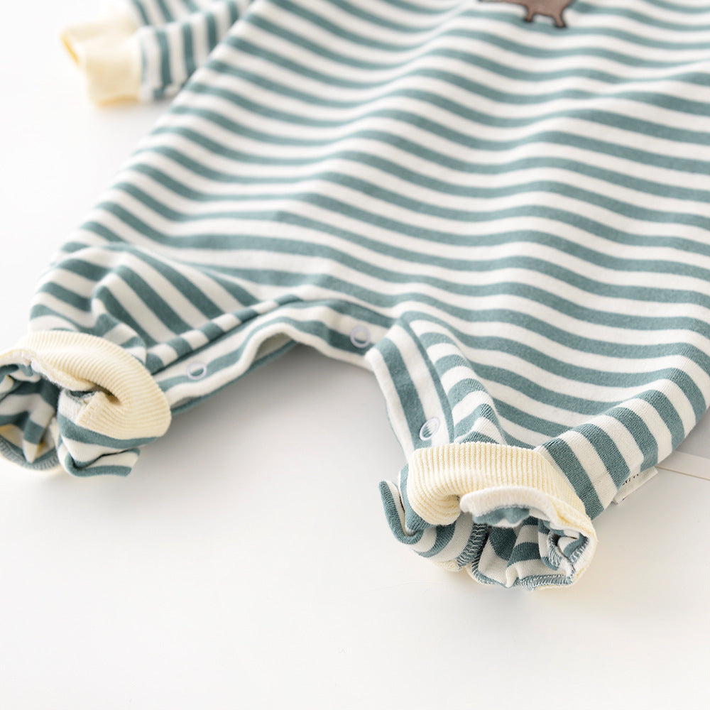 Stripe-a-Saurus Cozy Jumpsuit