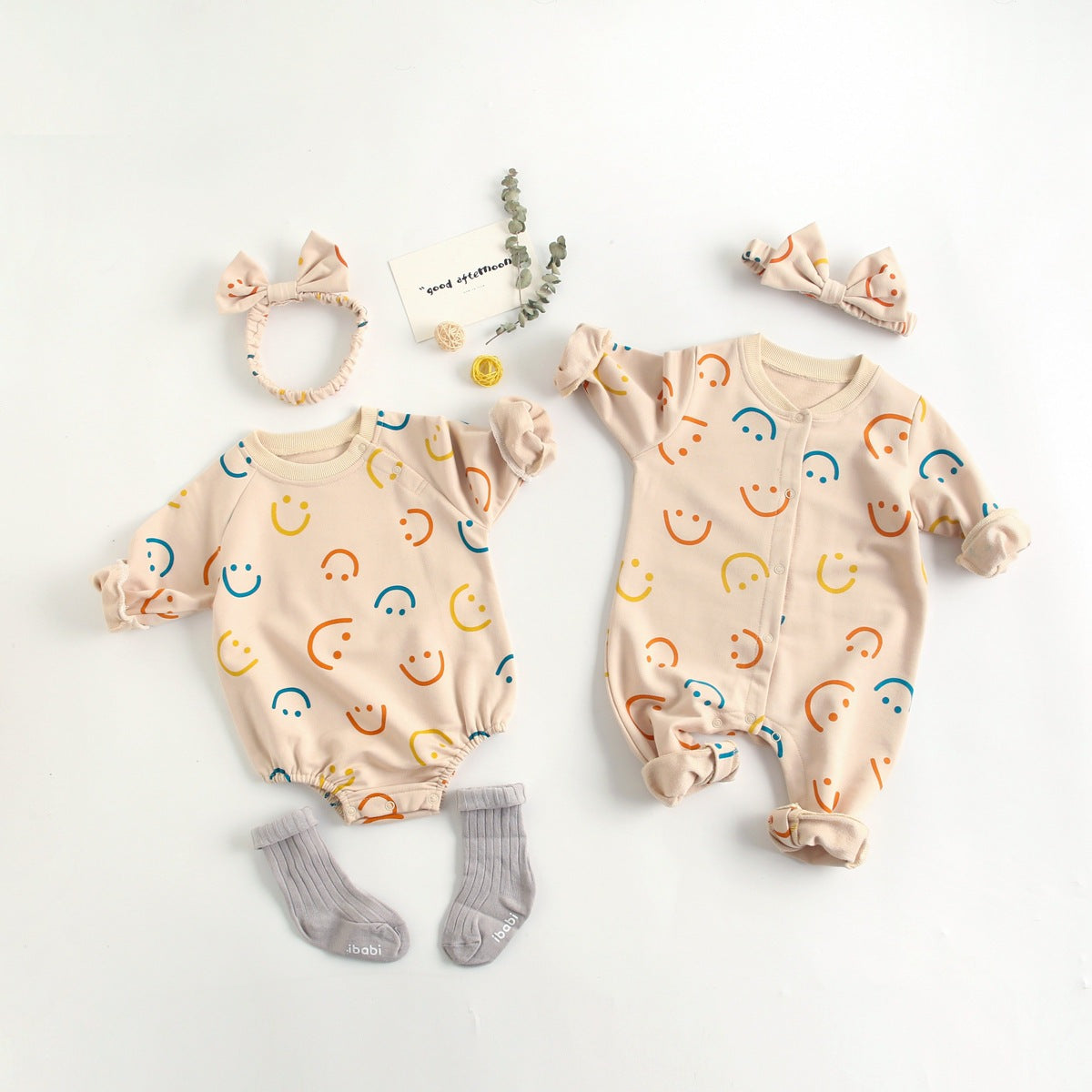 Smiley Snuggles Romper Set