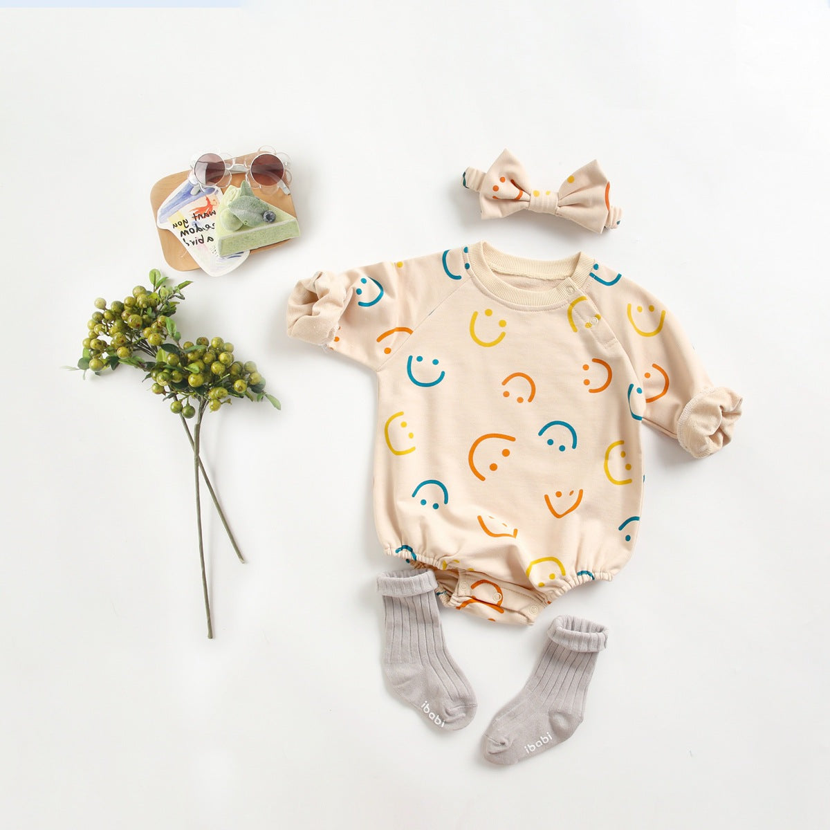 Smiley Snuggles Romper Set