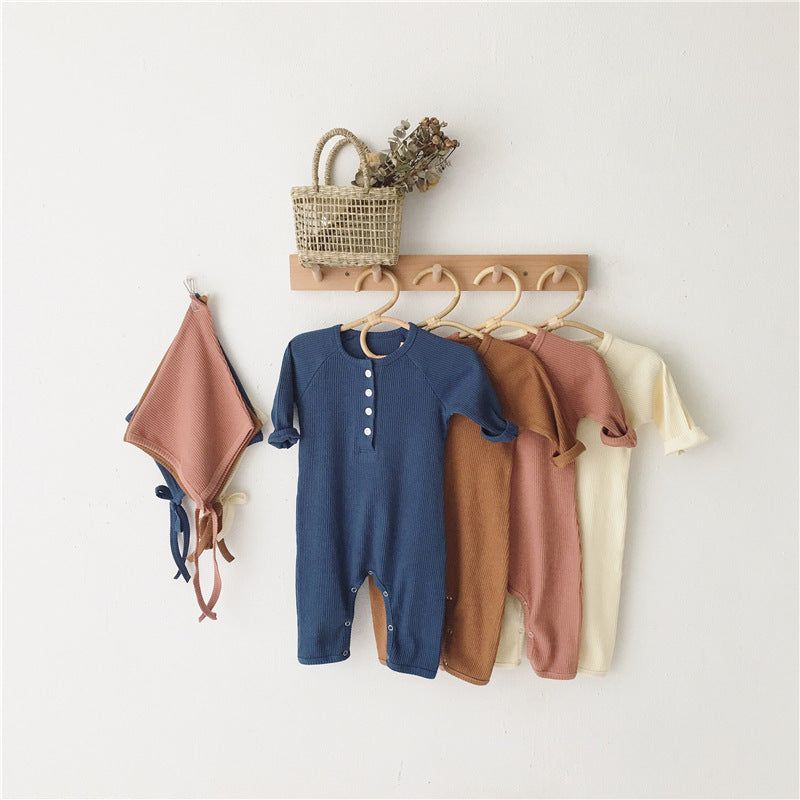 Cozy Cotton Buttoned Romper